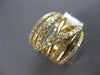 EXTRA LARGE 1.70CT DIAMOND 14KT YELLOW GOLD 3D MULTI ROW CRISS CROSS FUN RING