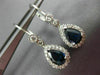 ANTIQUE 2.04CT DIAMOND & AAA SAPPHIRE 14KT WHITE GOLD 3D HANGING EARRINGS 18254