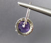 EXTRA LARGE 6.17CT DIAMOND & AAA AMETHYST 14K WHITE GOLD HALO LEVERBACK EARRINGS