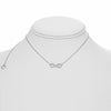 ESTATE .15CT DIAMOND 14KT WHITE GOLD CLASSIC INFINITY SIDEWAY FIGURE 8 NECKLACE