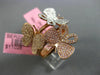 ESTATE LARGE .74CT WHITE & PINK DIAMOND 18KT WHITE & ROSE GOLD 3D BUTTERFLY RING