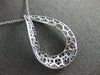 LARGE 1.40CT DIAMOND & AAA SAPPHIRE 18KT WHITE GOLD TEAR DROP LOVE KNOT PENDANT
