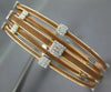 WIDE .90CT DIAMOND 14KT WHITE & ROSE GOLD 3D MULTI ROW MESH CUFF BANGLE BRACELET