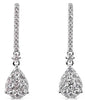 1.15CT DIAMOND 14K WHITE GOLD ROUND INVISIBLE TEAR DROP CLASSIC HANGING EARRINGS