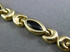 ESTATE 14KT YELLOW GOLD 3D BLACK ONYX MARQUISE HANDCRAFTED LINK LOVE BRACELET