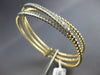 LARGE 1.30CT DIAMOND 14KT 2 TONE GOLD 3D FLEXIBLE MULTI ROW CUFF BANGLE BRACELET