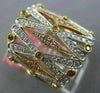 LARGE 1.74CT WHITE PINK & FANCY YELLOW DIAMOND 18KT TRI COLOR GOLD FILIGREE RING