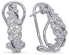 .27CT DIAMOND 14KT WHITE GOLD 3D MULTI LEAF FILIGREE CLIP ON HANGING EARRINGS