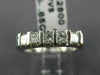 ESTATE .65CT DIAMOND 14KT WHITE GOLD 5 STONE 4mm CHANNEL ANNIVERSARY RING #3444