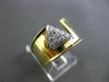 ESTATE LARGE .25CT DIAMOND 18K WHITE & YELLOW GOLD TRIANGLE TRILLION RING #22095