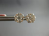 1.04CT DIAMOND 14KT ROSE GOLD 3D CLASSIC FLOWER ROUND INVISIBLE STUD EARRINGS