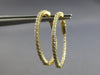 ESTATE 1.57CT DIAMOND 14KT YELLOW GOLD CLASSIC INSIDE OUT HOOP HANGING EARRINGS