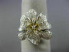 ESTATE LARGE 2.68CT DIAMOND 18K TWO TONE GOLD FLOWER CLUSTER MULTI SHAPE RING