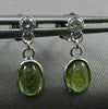 ESTATE .83CT DIAMOND GREEN AMETHYST 14KT WHITE GOLD OVAL ETOILE HANGING EARRINGS