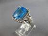 EXTRA LARGE 7.66CT DIAMOND & AAA BLUE TOPAZ 14KT WHITE GOLD CUSHION & ROUND RING