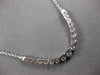 LARGE & LONG 1.15CT DIAMOND 14KT WHITE GOLD 3D GRADUATING V SHAPE BAR NECKLACE