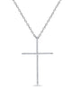 ESTATE 1.30CT DIAMOND 18KT WHITE GOLD 3D CLASSIC CROSS FLOATING PENDANT