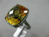 ESTATE LARGE 6.41CT DIAMOND & AAA CITRINE 14KT BLACK GOLD HALO FILIGREE FUN RING