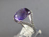 LARGE 4.36CT DIAMOND & AAA AMETHYST 14KT WHITE GOLD 3D CUSHION & ROUND FUN RING
