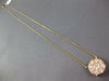 EXTRA LARGE 1.24CT DIAMOND 14KT YELLOW GOLD 3D SOLITAIRE CLUSTER FLOWER NECKLACE