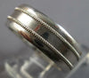 ESTATE WIDE 14KT WHITE GOLD MATTE & SHINY DOUBLE ROW SOLID MENS ANNIVERSARY RING