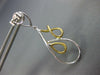 ESTATE LARGE .98CT DIAMOND 18KT 2 TONE GOLD TEAR DROP LOVE KNOT HANGING EARRINGS
