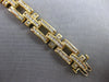 LARGE 4.0CT DIAMOND 14K YELLOW GOLD 3D CHANNEL SQUARE MULTI LINK TENNIS BRACELET