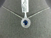 ESTATE 1.15CT DIAMOND & AAA SAPPHIRE 18KT WHITE GOLD 3D OVAL DOUBLE HALO PENDANT