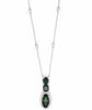 4.01CT DIAMOND & AAA TSAVORITE 18KT WHITE GOLD 3D OVAL ROUND & CUSHION NECKLACE