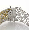 LARGE 13.44CT WHITE & FANCY YELLOW DIAMOND 18KT 2 TONE GOLD MULTI SHAPE BRACELET