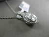 ESTATE LARGE 1.26CT DIAMOND 18KT WHITE GOLD CLUSTER HALO FLOWER FLOATING PENDANT