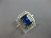 LARGE 2.38CT DIAMOND & AAA SAPPHIRE 14KT WHITE GOLD HALO ENGAGEMENT RING #27594