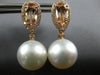 2.39CT DIAMOND & AAA MORGANITE & SOUTH SEA PEARL 18KT ROSE GOLD HANGING EARRINGS