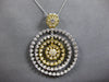 EXTRA LARGE 2.63CT DIAMOND 14KT 2 TONE GOLD 3D MULTI CIRCULAR FLOATING PENDANT