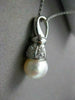 ESTATE .24CT DIAMOND & AAA SOUTH SEA PEARL 14KT WHITE GOLD PENDANT & CHAIN 19615