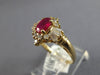 1.05CT DIAMOND & AAA RUBY 14K YELLOW GOLD OVAL ROUND & BAGUETTE FLOWER LOVE RING
