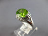 LARGE 2.85CT DIAMOND & AAA PERIDOT 14KT WHITE GOLD OVAL & ROUND FRIENDSHIP RING