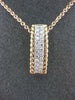 ESTATE 2.25CT DIAMOND & AAA EMERALD CUT CITRINE 14KT 2 TONE GOLD 3D HALO PENDANT