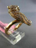 ESTATE LARGE .76CT DIAMOND & AAA TSAVSORITE 18KT ROSE GOLD HAPPY PUPPY FUN RING