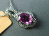 ESTATE .97CT DIAMOND & AAA PINK SAPPHIRE 14KT WHITE GOLD FLOWER FLOATING PENDANT