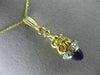 ESTATE LARGE 1.5CT DIAMOND & AAA AMETHYST 14K YELLOW GOLD BUTTERFLY LOVE PENDANT