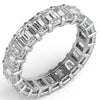 LARGE 8.76CT DIAMOND 18KT WHITE GOLD 3D EMERALD CUT ETERNITY ANNIVERSARY RING