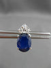 ESTATE 4.23CT DIAMOND & AAA OVAL SAPPHIRE 14KT WHITE GOLD STUD EARRINGS #24449