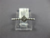 ESTATE NARROW .09CT DIAMOND 18KT WHITE GOLD SQUARE CLUSTER BEADED PAVE FUN RING