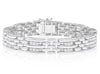 ESTATE WIDE 2.69CT DIAMOND 18KT WHITE GOLD 3D MULTI ROW PANTHER MENS BRACELET