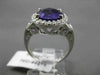 ESTATE LARGE 2.88CTW DIAMOND & AAA AMETHYST 14KT WHITE GOLD 3D FILIGREE RING