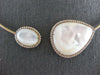 LARGE 1.10CT DIAMOND & AAA MOTHER OF PEARL 14KT ROSE GOLD HALO CHOKER NECKLACE