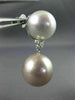 LARGE .28CT DIAMOND & AAA PINK WHITE SOUTH SEA PEARLS 18KT WHITE GOLD EARRINGS