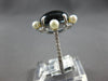 4.83CT DIAMOND & AAA BLUE TOPAZ & SOUTH SEA PEARL 18K WHITE GOLD FLOWER FUN RING