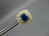 2.70CT DIAMOND & AAA SAPPHIRE 14KT 2 TONE GOLD ROUND HALO STUD EARRINGS #27163